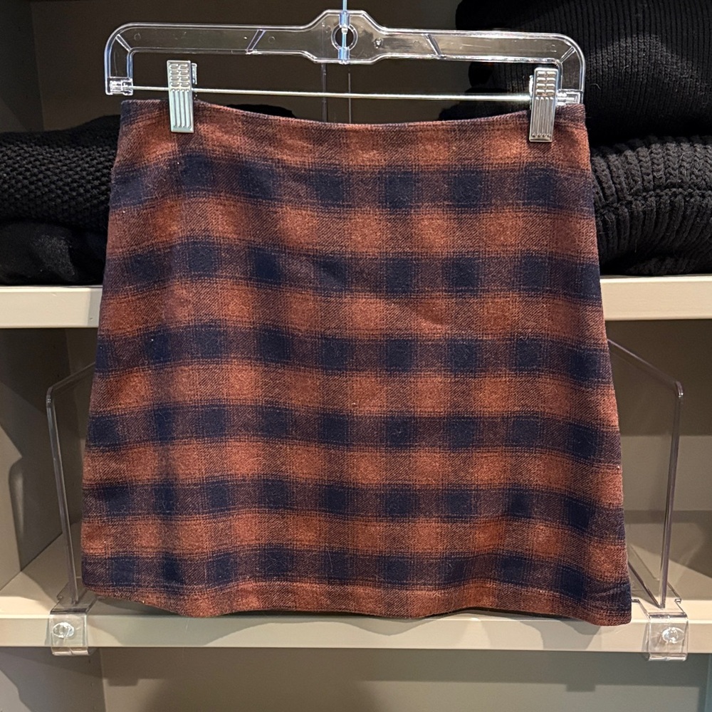Wilfred Checkered Mini Skirt in Brown and Black